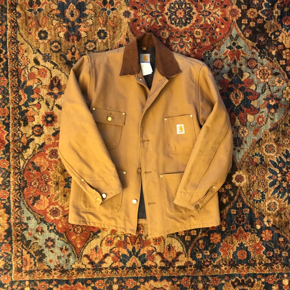 Carhartt Brown Jacket with Tan Collar
